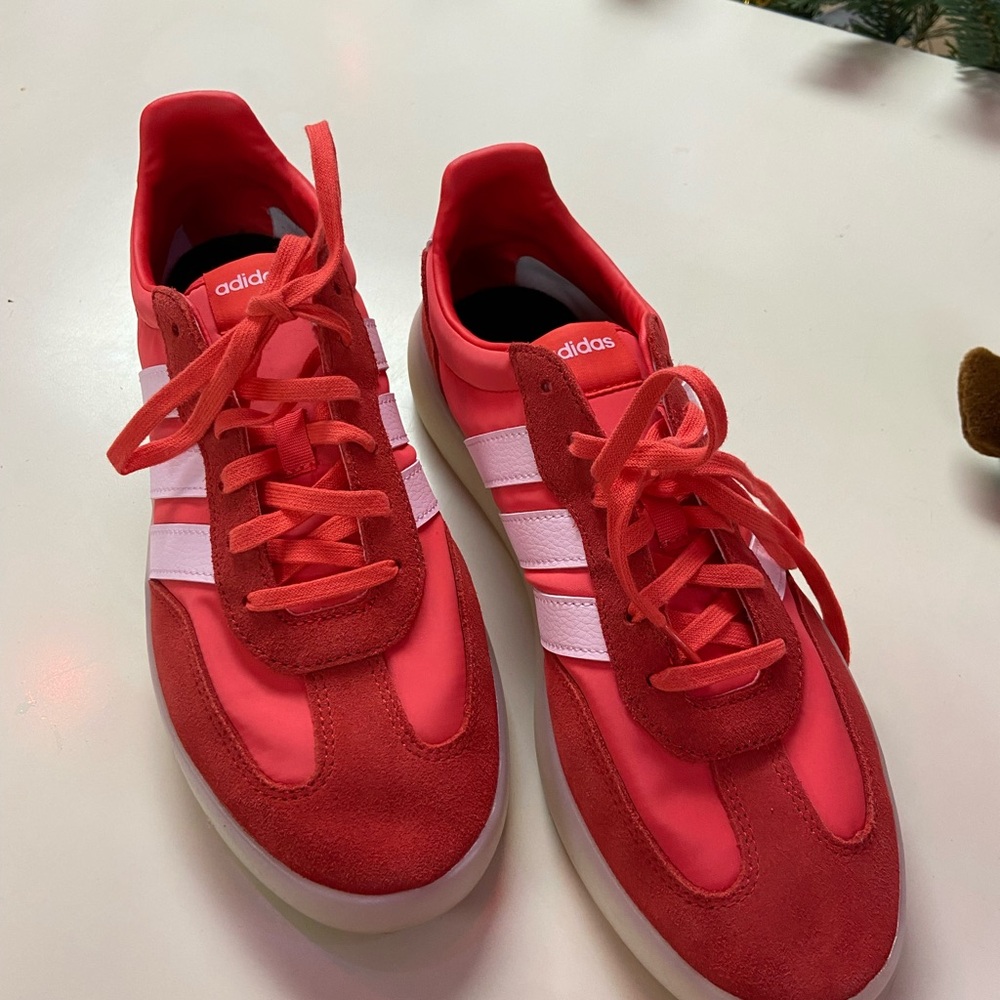 Adidas Bold Red Trainers with White Accents